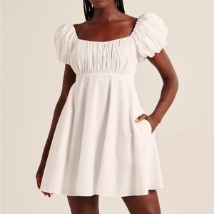 Abercrombie & Fitch Ruched Puff Sleeve Mini Dress - size XL